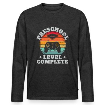 Vollständige Vorschulstufe Retro Pre-K Abschluss - Männer Premium Bio Langarmshirt - Anthrazit meliert - Vorne - Nico (187cm)