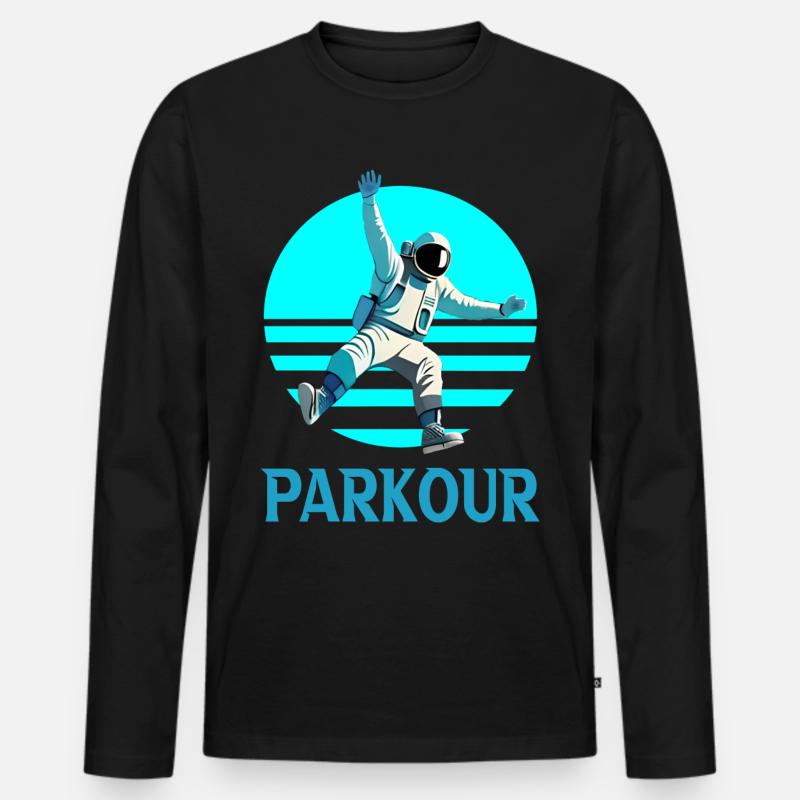 Parkour - Männer Premium Bio Langarmshirt - Schwarz