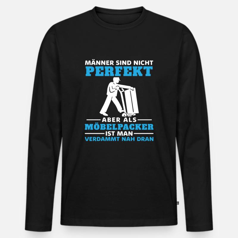 Möbelpacker Umzugshelfer Geschenkhumor - Männer Premium Bio Langarmshirt - Schwarz