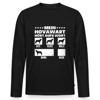 Hovawart Hundekunststücke Bauernhof Hovawart - Männer Premium Bio Langarmshirt - Schwarz - Vorne - Nico (187cm)