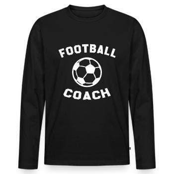 Football Coach | Gift football coach coach - Men's Premium Organic Long Sleeve Shirt - black - Front - Nico (187cm)