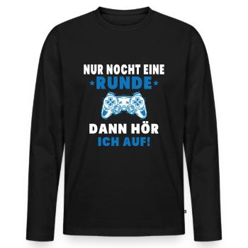 Nur noch eine Runde dann hör ich auf - Männer Premium Bio Langarmshirt - Schwarz - Vorne - Nico (187cm)