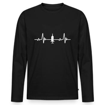 Vaccinated Heart Curve - Pulse Pro Vaccination Vaccinate Vaccinate - Men's Premium Organic Long Sleeve Shirt - black - Front - Nico (187cm)