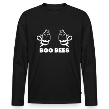 Boo Bees Gift Personalized Humor - Men's Premium Organic Long Sleeve Shirt - black - Front - Nico (187cm)