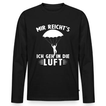 Mir reichts ich geh in die luft - Männer Premium Bio Langarmshirt - Schwarz - Vorne - Nico (187cm)