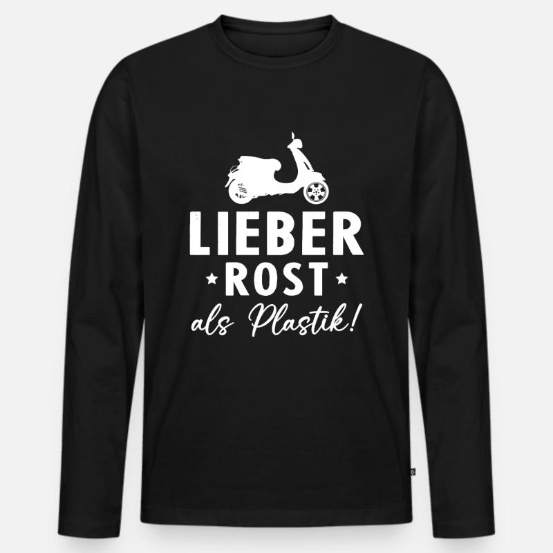 Lieber Rost als Plastic - Männer Premium Bio Langarmshirt - Schwarz