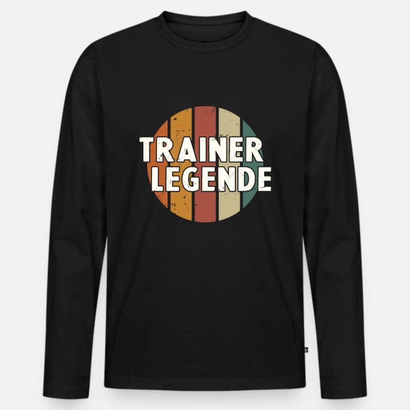 Trainerlegende | Coach Trainer Geschenk - Männer Premium Bio Langarmshirt - Schwarz