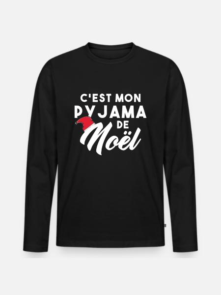 C’est mon pyjama de Noël - T-shirt manches longues Premium bio Homme - noir