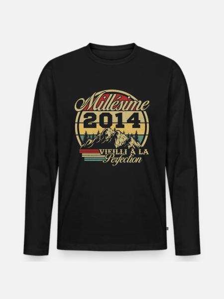 Millésime 2014 - T-shirt manches longues Premium bio Homme - noir