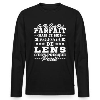Gift idea for Lens supporters - Men's Premium Organic Long Sleeve Shirt - black - Front - Nico (187cm)