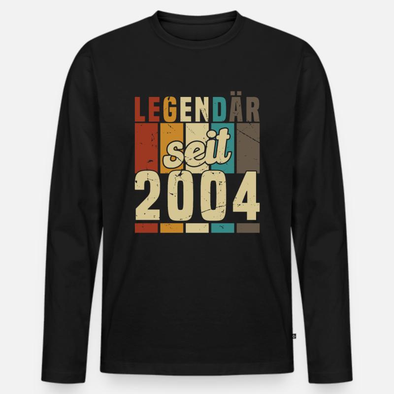 Legendär seit 2004 - Männer Premium Bio Langarmshirt - Schwarz