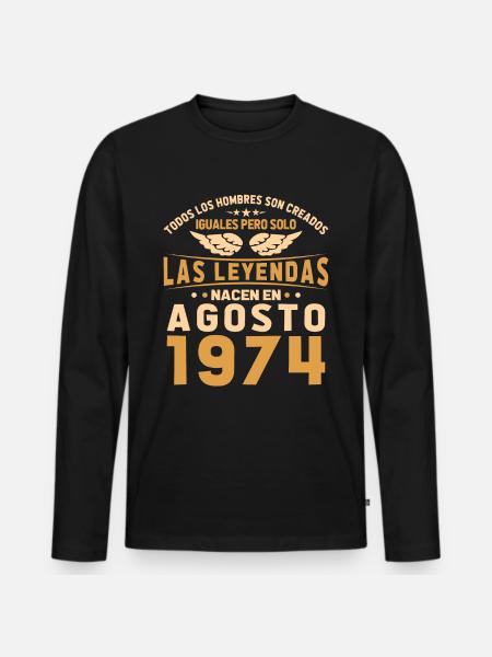 The Legends August 1974 - Men's Premium Organic Long Sleeve Shirt - black
