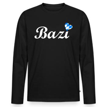 BAZI Dialekt aus Bayern super zum - Männer Premium Bio Langarmshirt - Schwarz - Vorne - Nico (187cm)