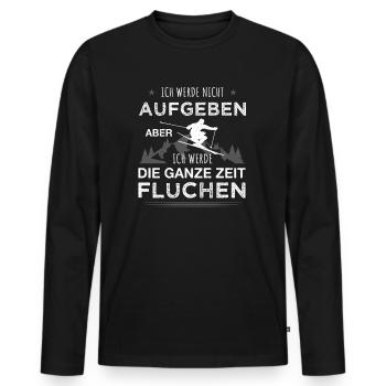 Lustiger Skifahrer Spruch Skifahren Apres Ski Fun - Männer Premium Bio Langarmshirt - Schwarz - Vorne - Nico (187cm)