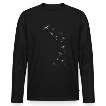 Pusteblume Löwenzahn Motiv Samen Dandelion Same - Männer Premium Bio Langarmshirt - Schwarz - Vorne - Nico (187cm)