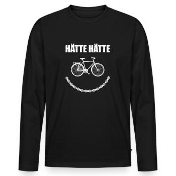Hätte Hätte Fahrradkette Radfahrer Spruch Vintage - Männer Premium Bio Langarmshirt - Schwarz - Vorne - Nico (187cm)