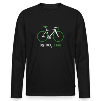 Cyclist Road Bike Environmental Protection Climate Climate Protection - Men's Premium Organic Long Sleeve Shirt - black - Front - Nico (187cm)
