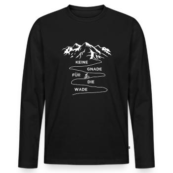Keine Gnade für die Wade MTB Berge Mountainbike - Männer Premium Bio Langarmshirt - Schwarz - Vorne - Nico (187cm)