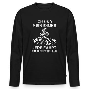 Ich und mein E-Bike Mountainbiker Fahrrad Geschenk - Männer Premium Bio Langarmshirt - Schwarz - Vorne - Nico (187cm)