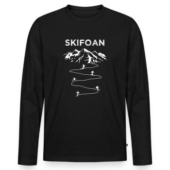 Skifoan Skifahren Skifahrer Alpen Berge Panorama - Männer Premium Bio Langarmshirt - Schwarz - Vorne - Nico (187cm)