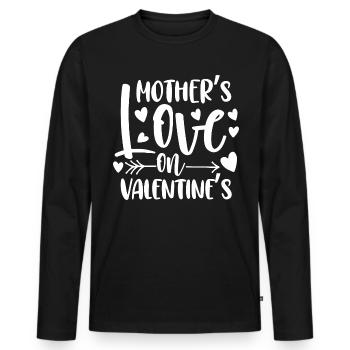 Valentine's Day Mom February 14 Mom Mom - Men's Premium Organic Long Sleeve Shirt - black - Front - Nico (187cm)