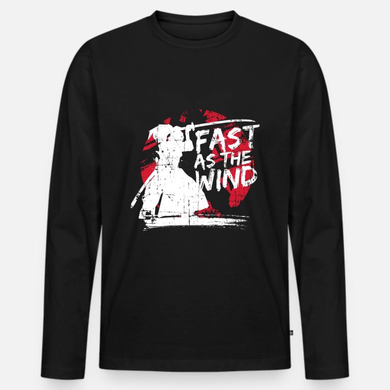 Samurai Kampfkunst - Männer Premium Bio Langarmshirt - Schwarz