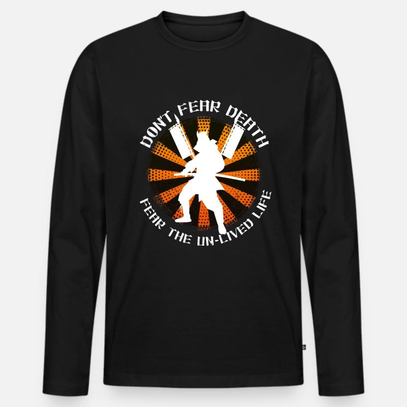 Samurai - Männer Premium Bio Langarmshirt - Schwarz
