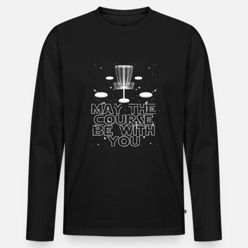 Disc Golf - Männer Premium Bio Langarmshirt - Schwarz