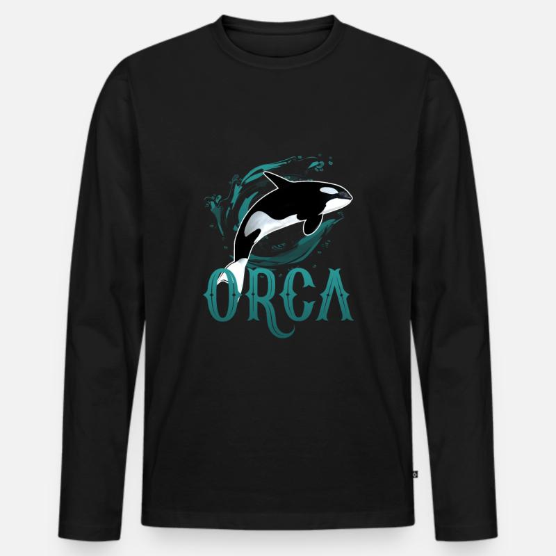 Orca - Männer Premium Bio Langarmshirt - Schwarz