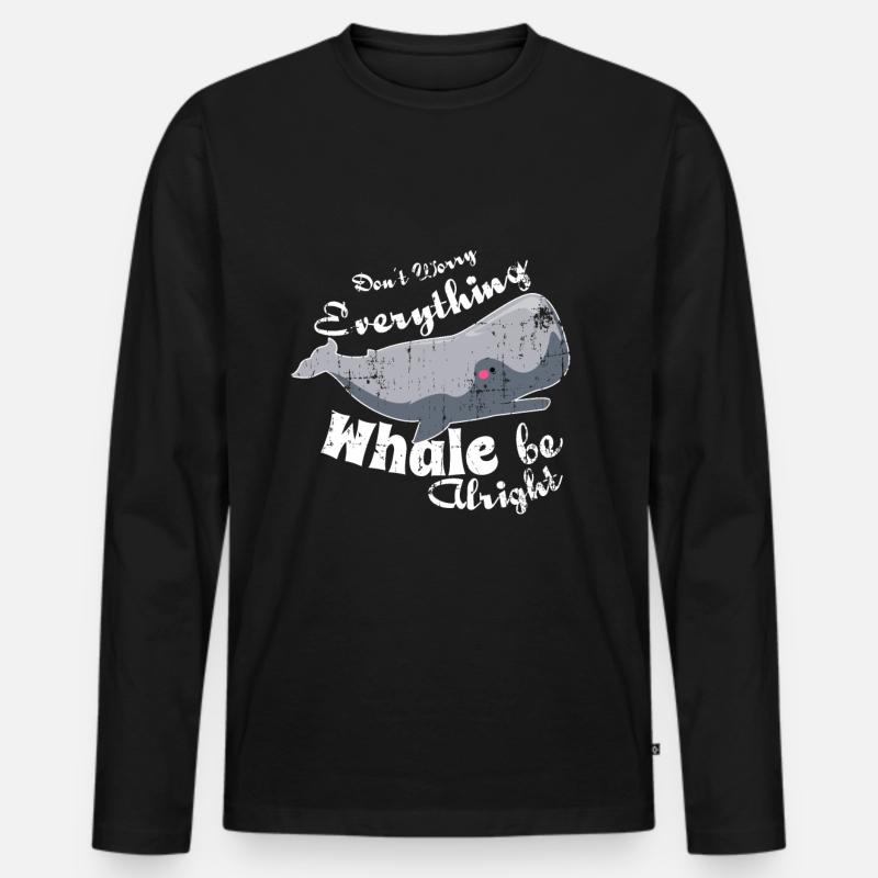 Wal Pottwal Grauwal Geschenk - Männer Premium Bio Langarmshirt - Schwarz