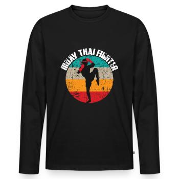 Muay Thai - Männer Premium Bio Langarmshirt - Schwarz - Vorne - Nico (187cm)