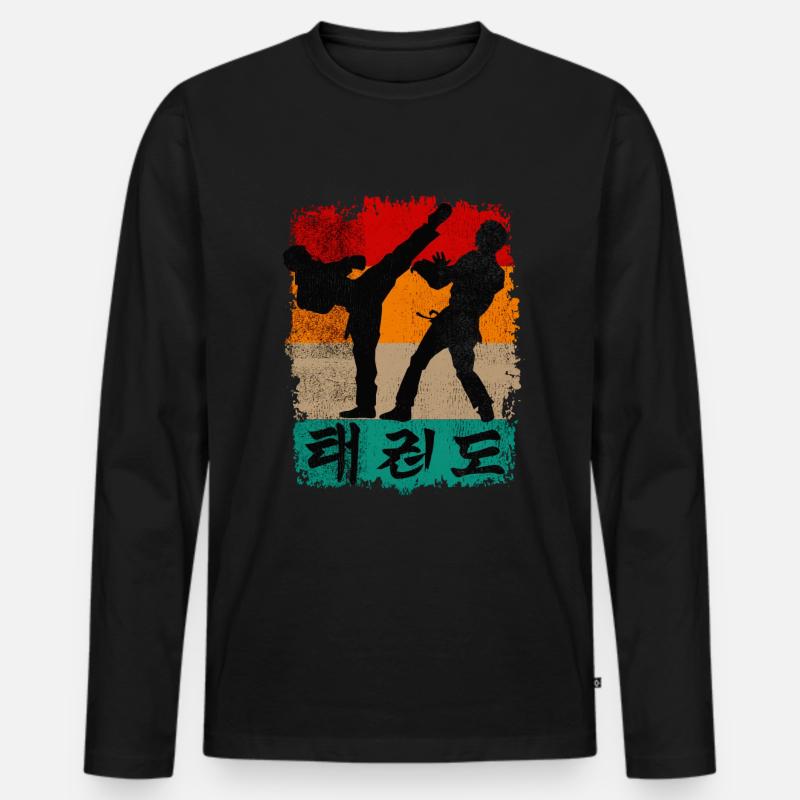Taekwondo - Männer Premium Bio Langarmshirt - Schwarz