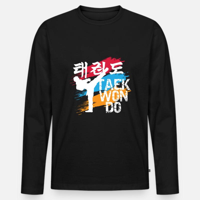 Taekwondo Kampfkunst Kampfsport - Männer Premium Bio Langarmshirt - Schwarz