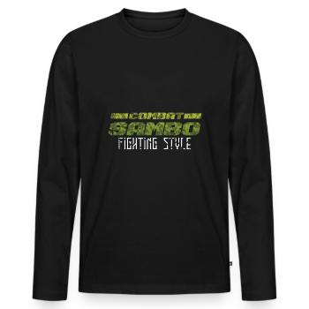 Combat Sambo Gift - Men's Premium Organic Long Sleeve Shirt - black - Front - Nico (187cm)