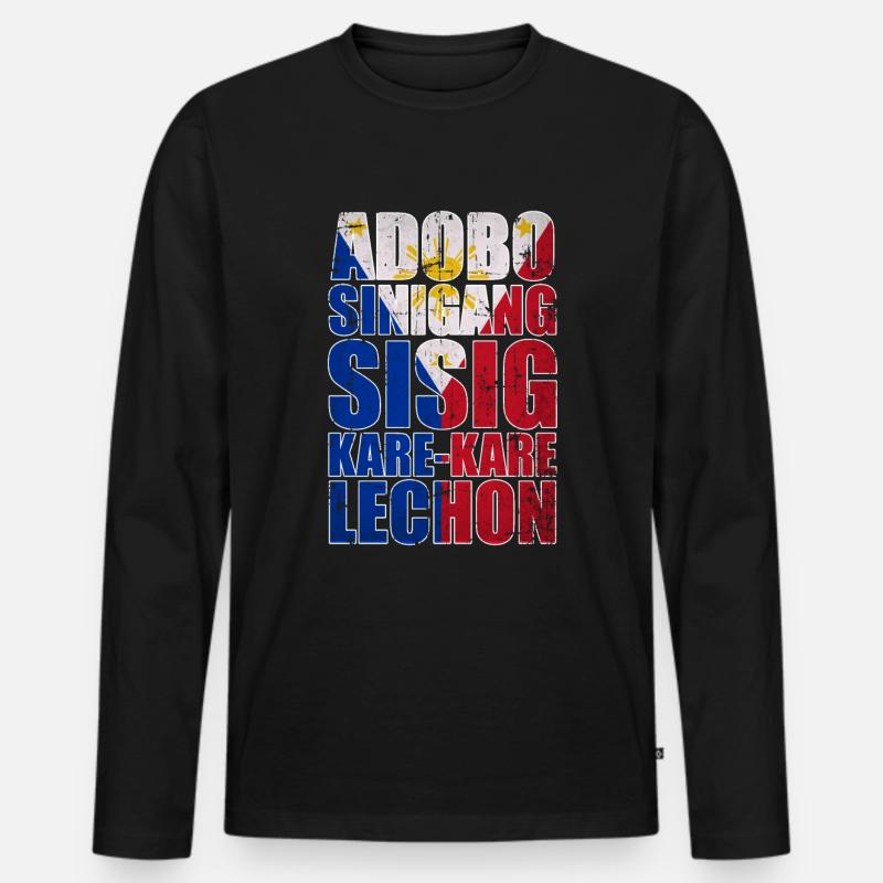 Philippinen Küche - Männer Premium Bio Langarmshirt - Schwarz