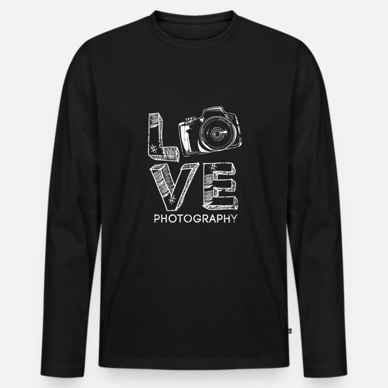 Spiegelreflexkamera Liebe Fotograf - Männer Premium Bio Langarmshirt - Schwarz