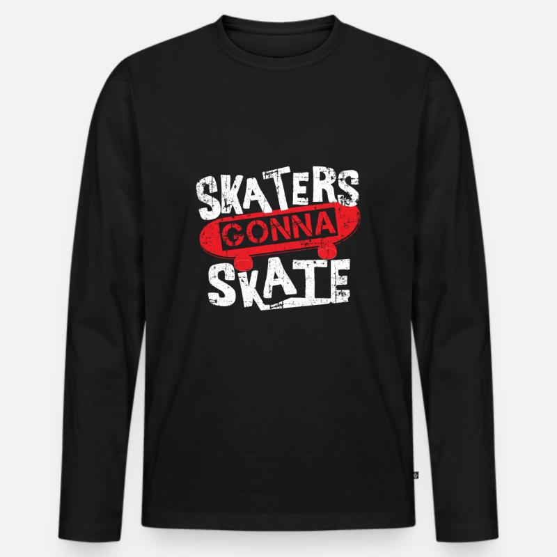 skateboard - Men's Premium Organic Long Sleeve Shirt - black