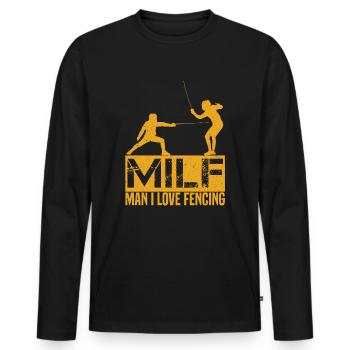 Fechten Mann Liebe - Männer Premium Bio Langarmshirt - Schwarz - Vorne - Nico (187cm)