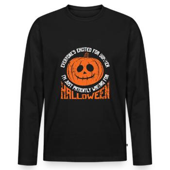 Halloween - Men's Premium Organic Long Sleeve Shirt - black - Front - Nico (187cm)