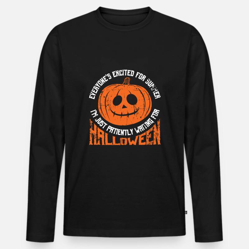 Halloween - Männer Premium Bio Langarmshirt - Schwarz