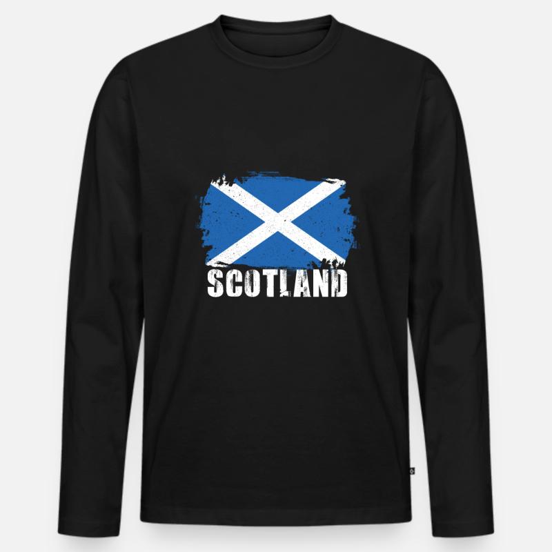 Schottland - Männer Premium Bio Langarmshirt - Schwarz