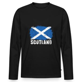 Scotland - Men's Premium Organic Long Sleeve Shirt - black - Front - Nico (187cm)