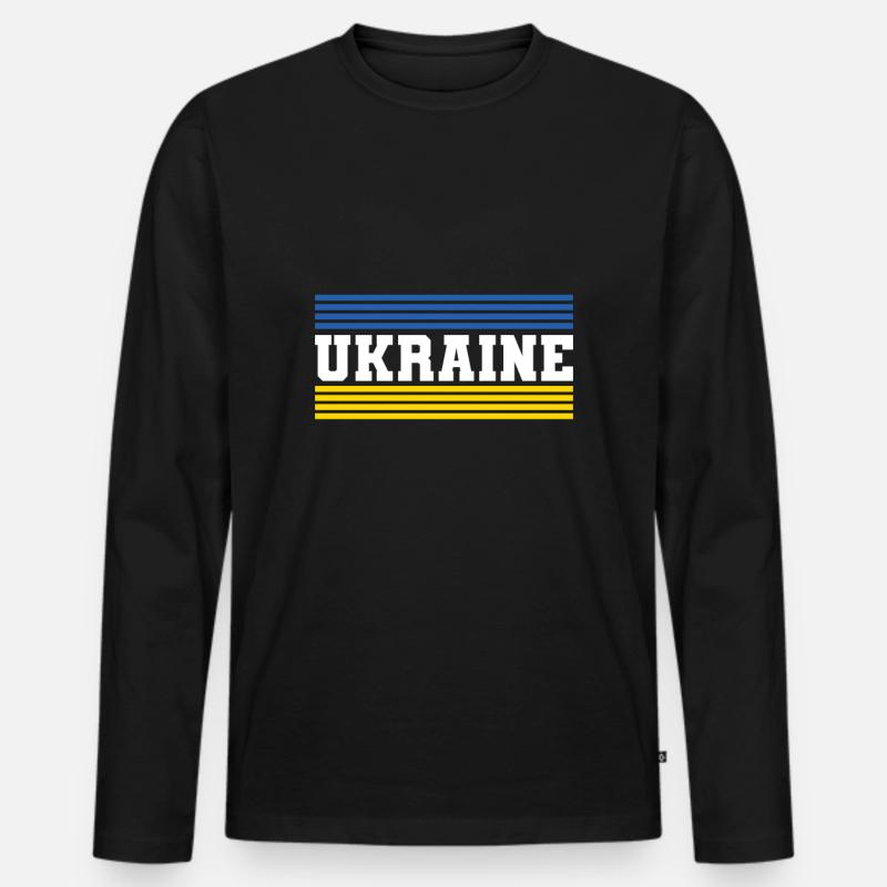Ukraine - Männer Premium Bio Langarmshirt - Schwarz