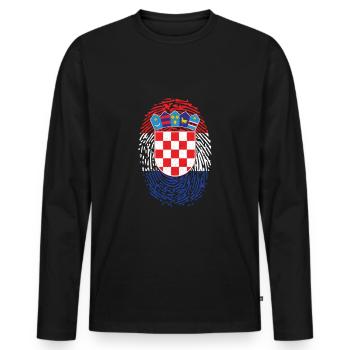 Croatia fingerprint - Men's Premium Organic Long Sleeve Shirt - black - Front - Nico (187cm)