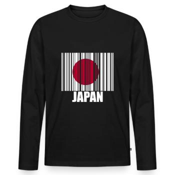 Japan - Men's Premium Organic Long Sleeve Shirt - black - Front - Nico (187cm)