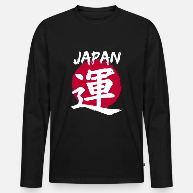 Japan - Männer Premium Bio Langarmshirt - Schwarz