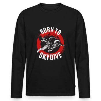 Parachute skydiving parachuting - Men's Premium Organic Long Sleeve Shirt - black - Front - Nico (187cm)