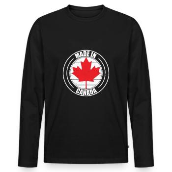 Canada - T-shirt manches longues Premium bio Homme - noir - Devant - Nico (187cm)