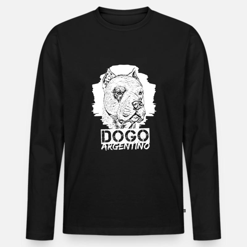 Dogo Argentino - Männer Premium Bio Langarmshirt - Schwarz