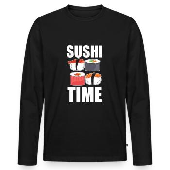 Sushi - Männer Premium Bio Langarmshirt - Schwarz - Vorne - Nico (187cm)
